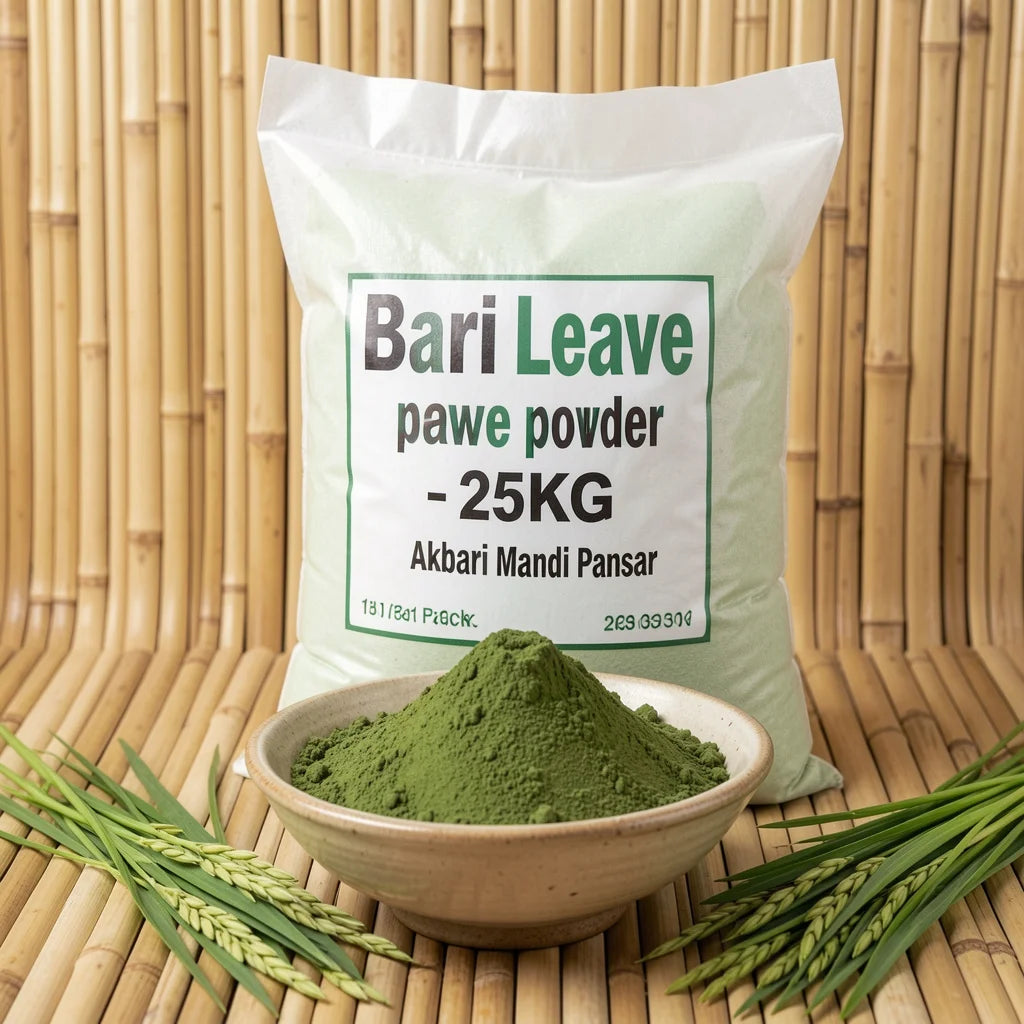 Premium Bari Leave (Barley Grass) Powder 25KG Bulk – Akbari Mandi Pansar | Alkaline Green