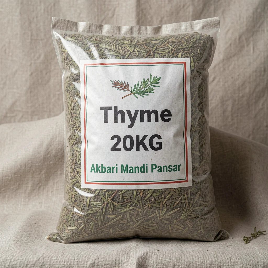 Pure Dried Thyme Leaves 20KG Bulk – Akbari Mandi Pansar | Intense Flavor Herb